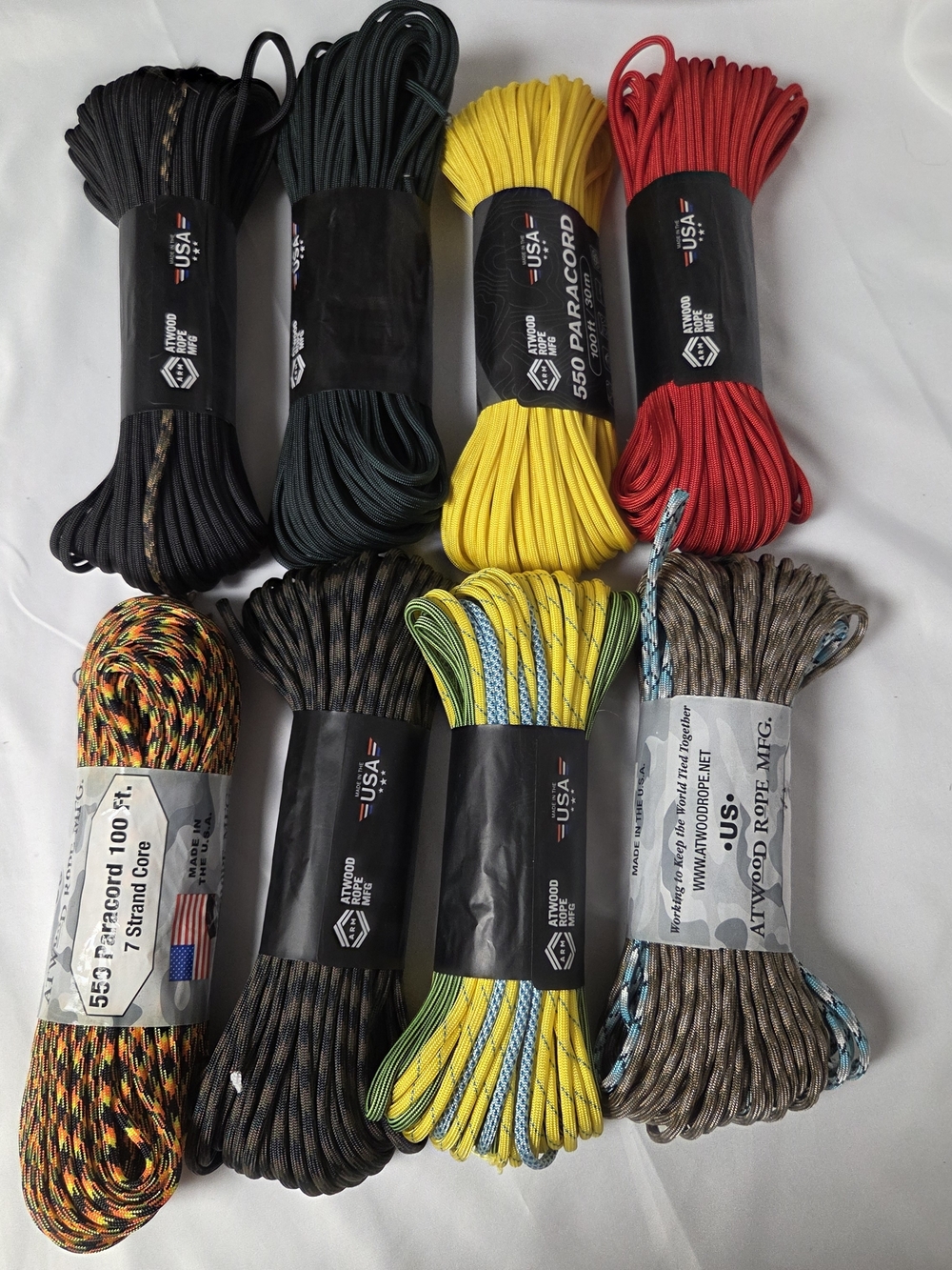 Atwood 550 Paracord Survival 100' Cord Bundles X8